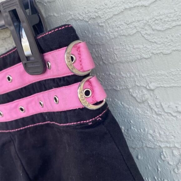 Tripp NYC Women's Black Pleated Skirt S Buckle Grommet Lace-Up Casual - Picture 4 of 9